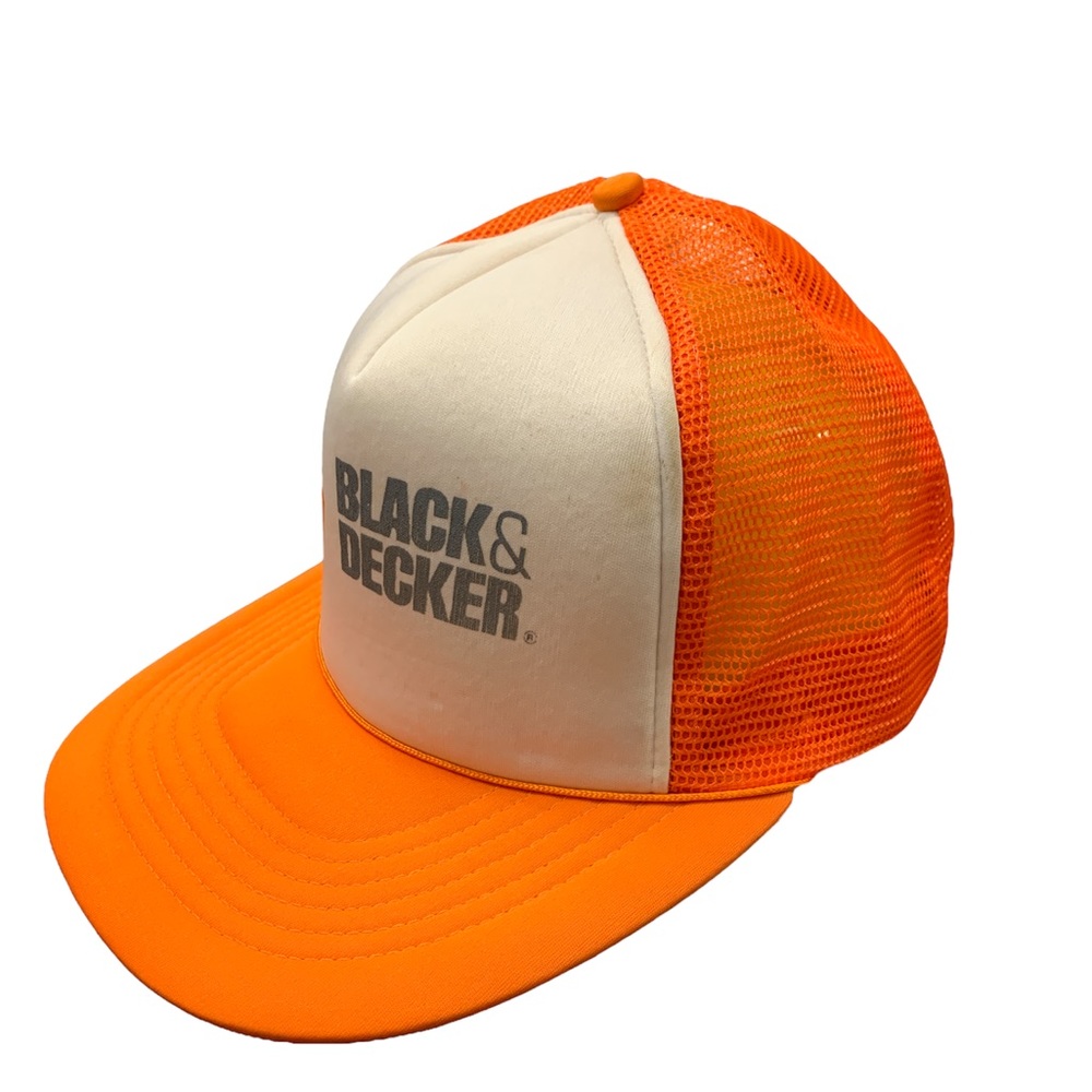 BLACK & DECKER vintage orange and white adjustable snapback Supreme Trucker hat. - Picture 2 of 10